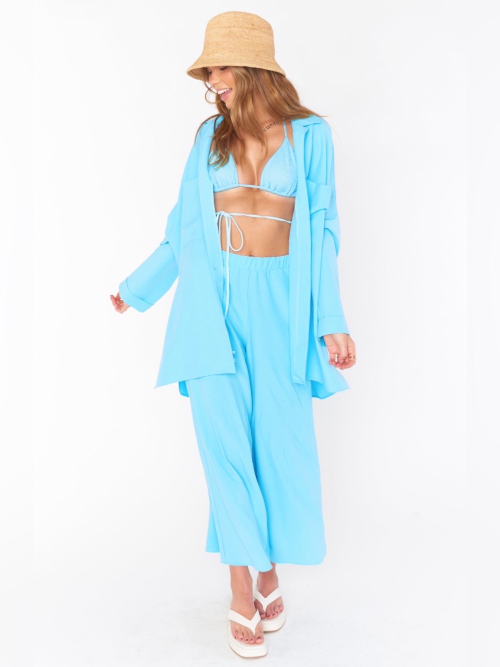 Show Me Your Mumu Kick Back Pants – Sky Blue - Picture 2 of 5